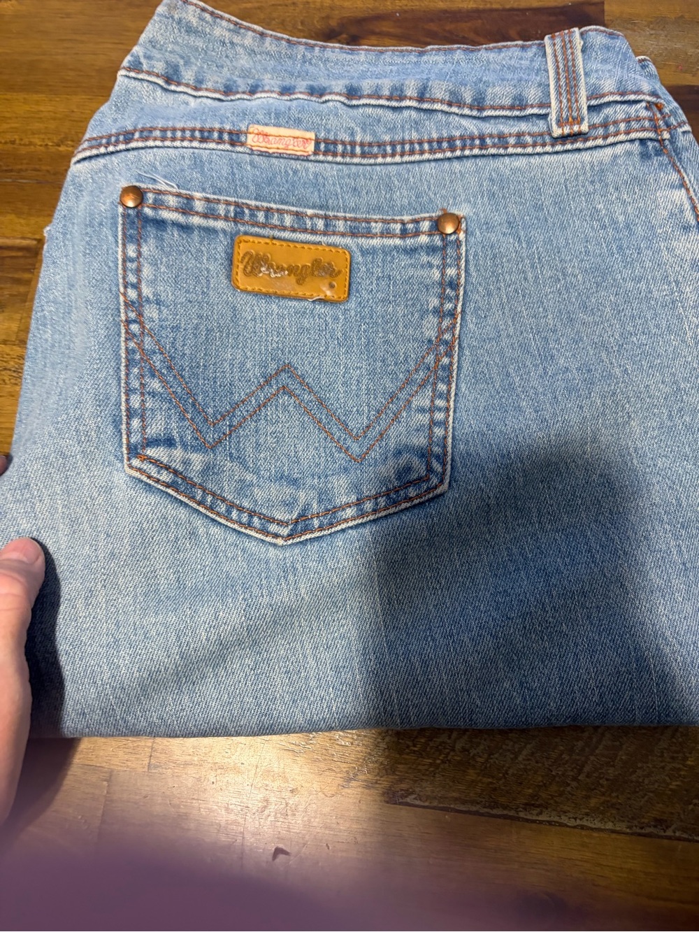 Wrangler Women's Light Blue High Rise Denim Jeans with Signature Back Pocket